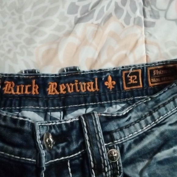 Rock Revival Jeans Mens 32x35 slim straight - Picture 5 of 5